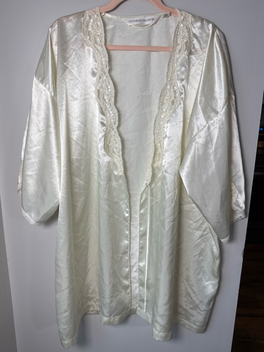Victoria's Secret Ivory Satin Robe